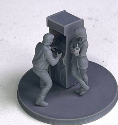 Arcade set #4:  two figures and video arcade
